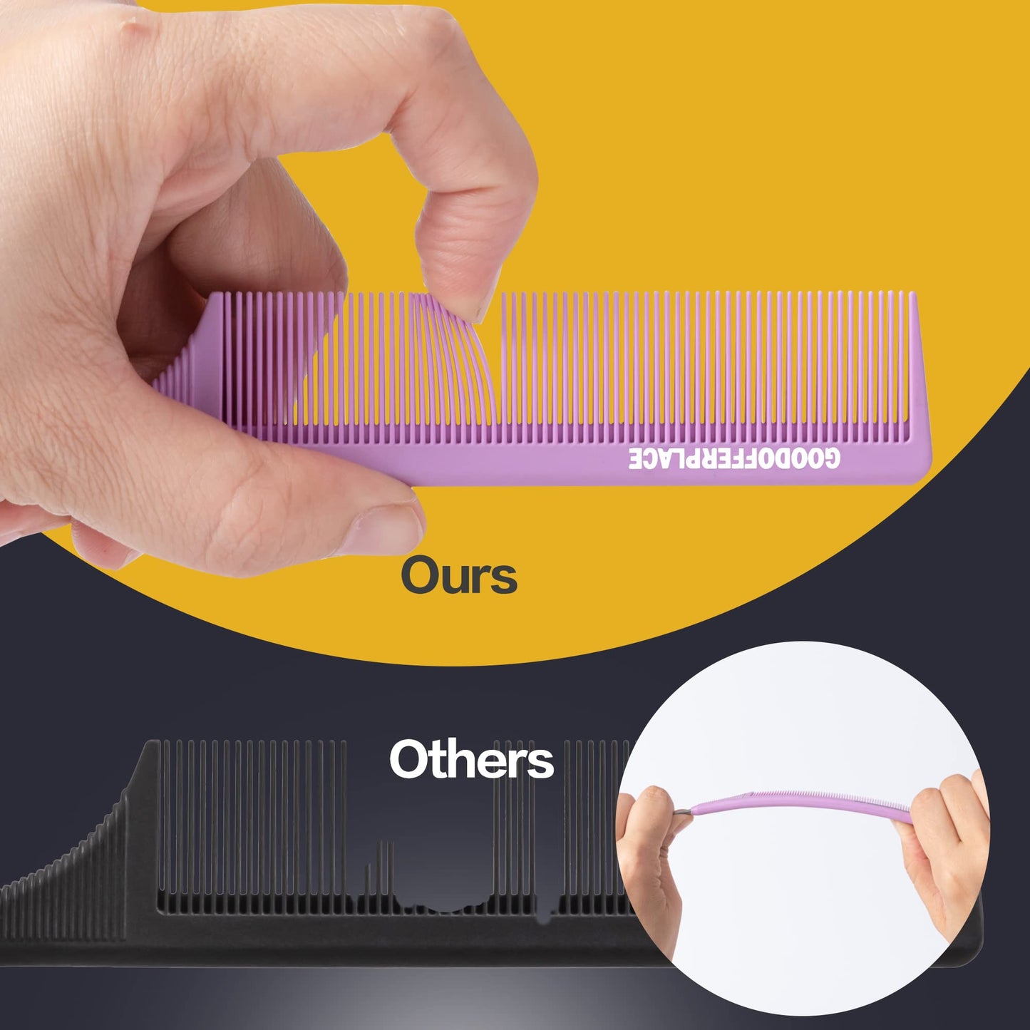Goodofferplace 3 PCS Rat Tail Combs with Metal Pick for Braiding,Parting Beauty and Personal Care Goodofferplace