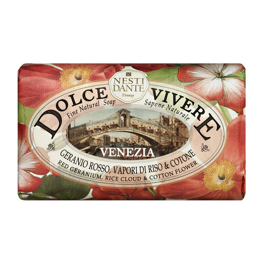 Nesti Dante Dolce vivere italian triple-milled bar soap, venezia - red geranium, 250 Grams Beauty & Personal Care Nesti Dante
