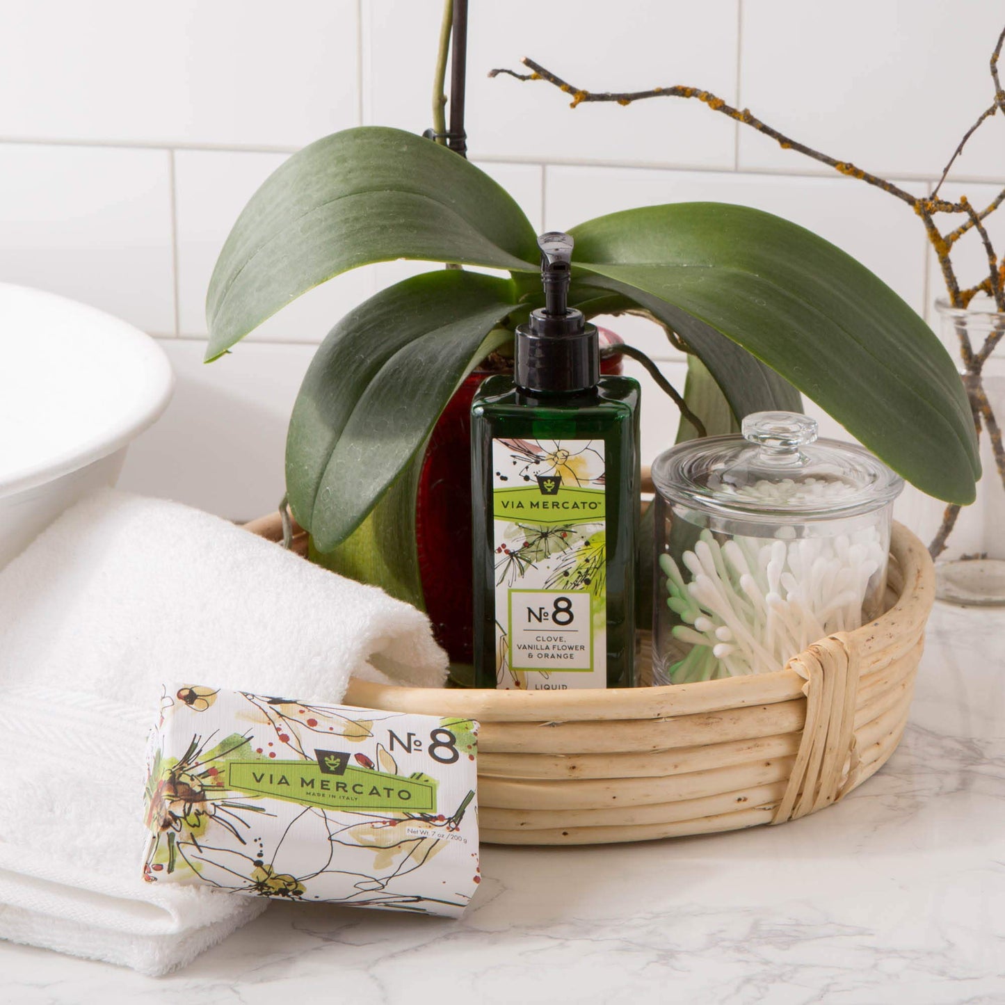 Via Mercato Liquid Soap, Shea Butter Enriched (12 oz), No. 8 - Clove, Vanilla Flower & Orange