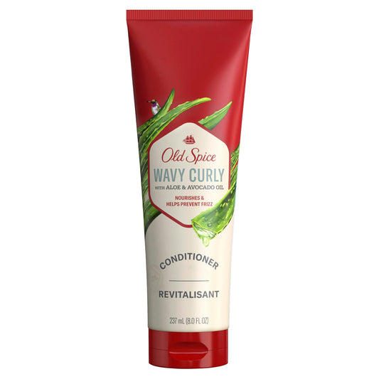 Old Spice Wavy Curly Hair Moisturizer with Aloe & Avocado Oil - 237 ml (8 fl oz) | Nourishes, Defines Curls & Helps Prevent Frizz