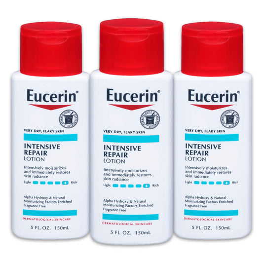 Eucerin Intensive Repair Lotion - Rich Lotion for Very Dry, Flaky Skin - 5 fl. oz. Bottle (Pack of 3) Beauty & Personal Care Eucerin