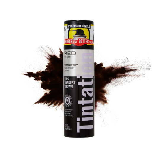 RED by Kiss Tintation Temporary Hair Color Spray, Extra Large Size, Instant Gray Root Cover Up, Water-Resistant, Smudge-Proof, Hairline & Barber