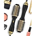 Hot Air Hair Blow Dryer Brush - 3 in 1 Negative Ionic Hairdryer Blowout Brush for Drying Straightening Volumizing - 60mm Oval Barrel fit All Hair