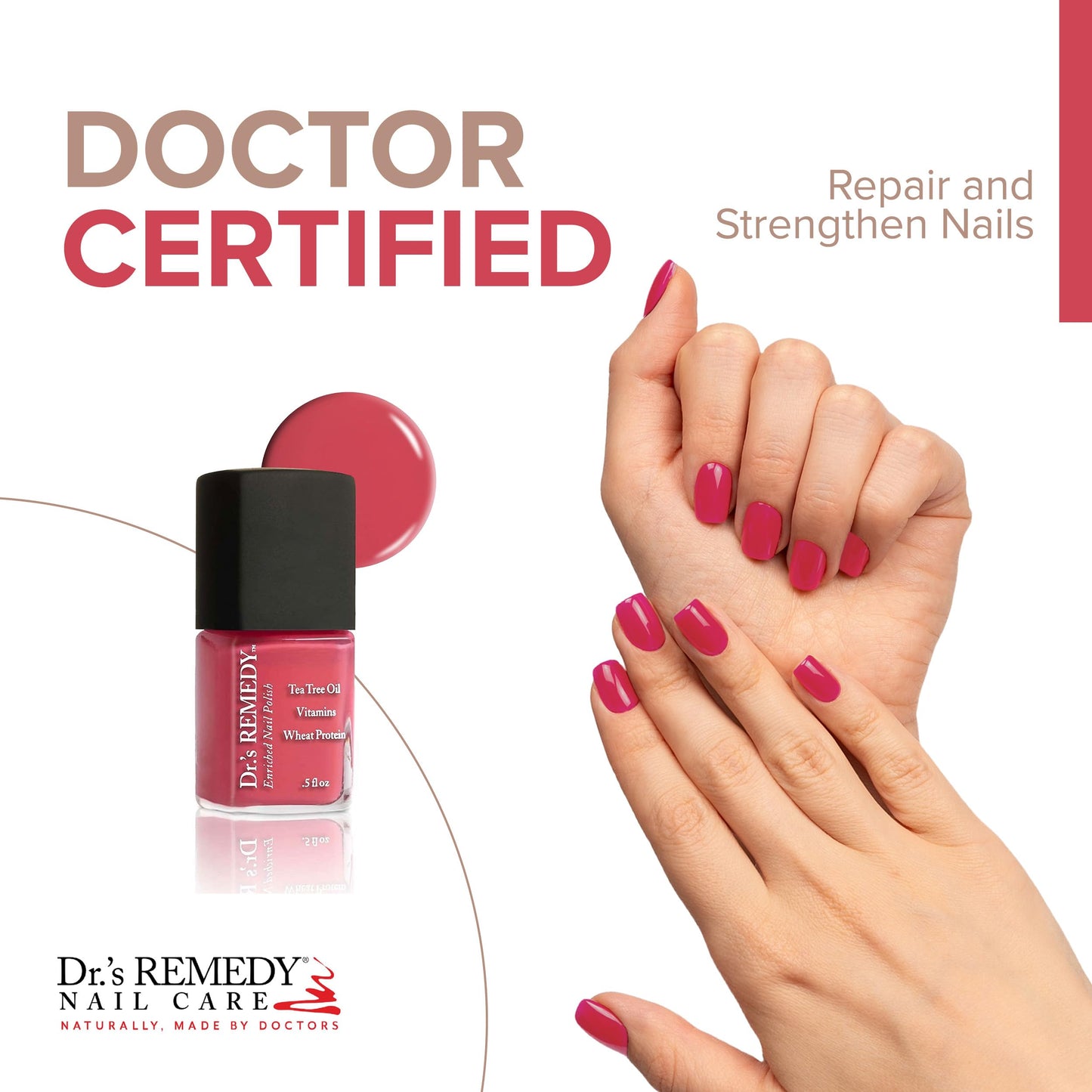Dr’s Remedy Enriched Nail Polish: Non Toxic, All Natural, and Organic - Doctor Formulated: Strengthens, Restores, Heals, and Protects '24-Free'