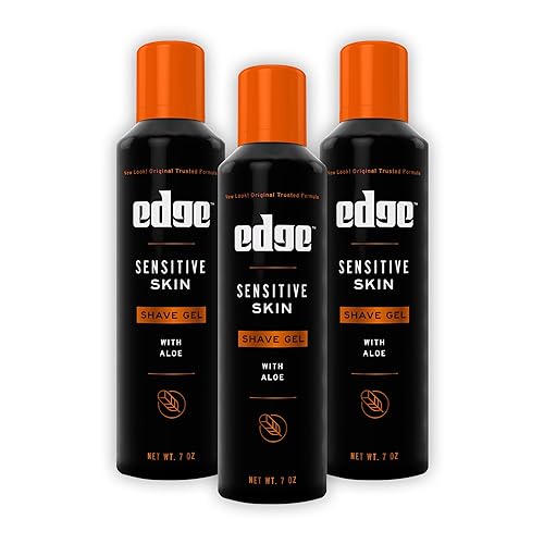 Edge Shaving Gel for Men, Sensitive Skin with Aloe, 7oz (3 Pack) - Shaving Gel For Men That Moisturizes, Protects, and Soothes To Help Reduce Skin