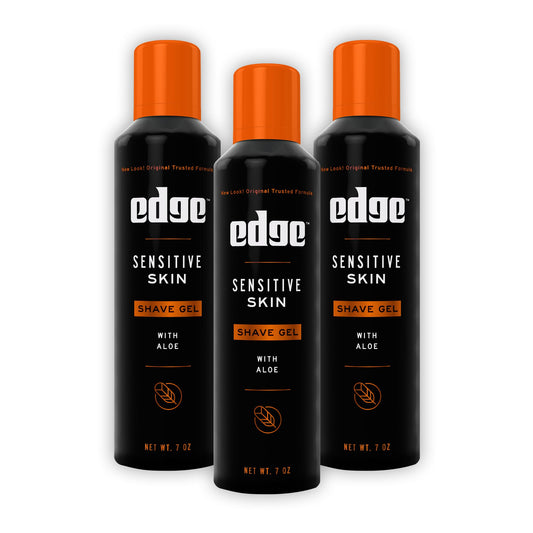 Edge Shaving Gel for Men, Sensitive Skin with Aloe, 7oz (3 Pack) - Shaving Gel For Men That Moisturizes, Protects, and Soothes To Help Reduce Skin