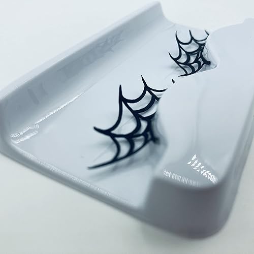manqianxun Spider Web Crown Halloween Costume Fancy Fashion Party Look Black Lashes False Eyelashes 1 Pairs