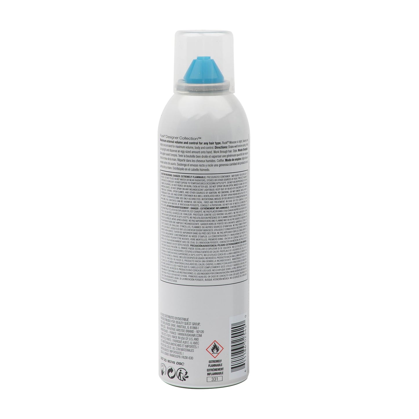 RUSK Designer Collection Mousse Maximum Volume and Control, Firm-Holding Styling Mousse, 8.8 oz