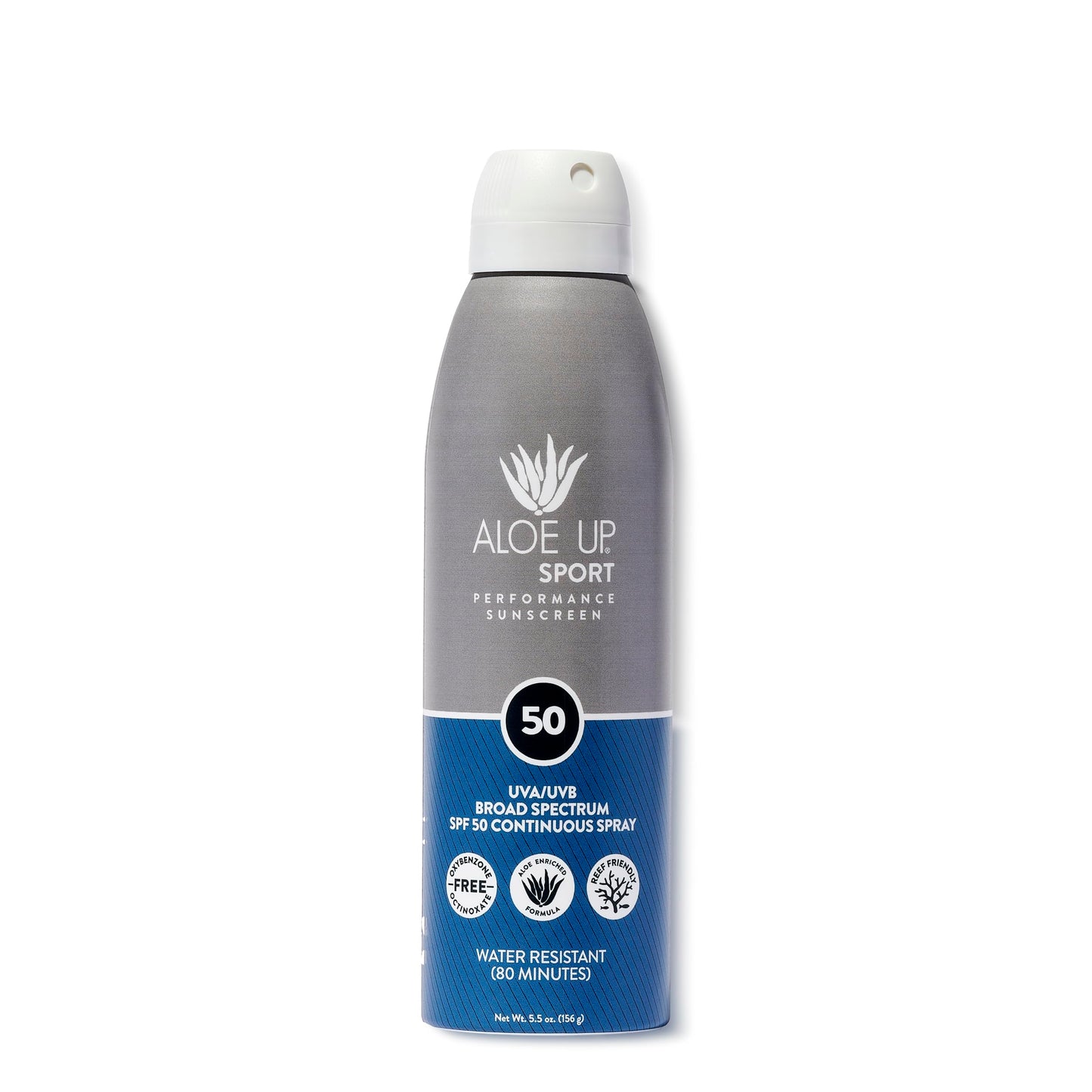 ALOE UP Sport Continuous Spray Sunscreen SPF 50 - Broad Spectrum UVA/UVB Sunscreen Protector for Face and Body - With Aloe Vera Gel - Fast Absorbing