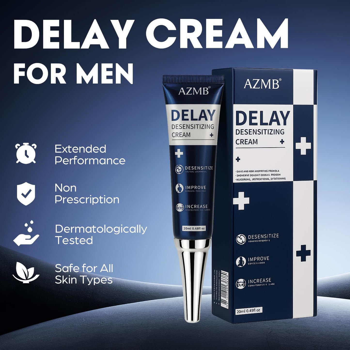 Delay Cream for Men,Increase Length & Girth Moisturizing & Numbing Climax Delay Control Desensitizer to Last Longer in Bed