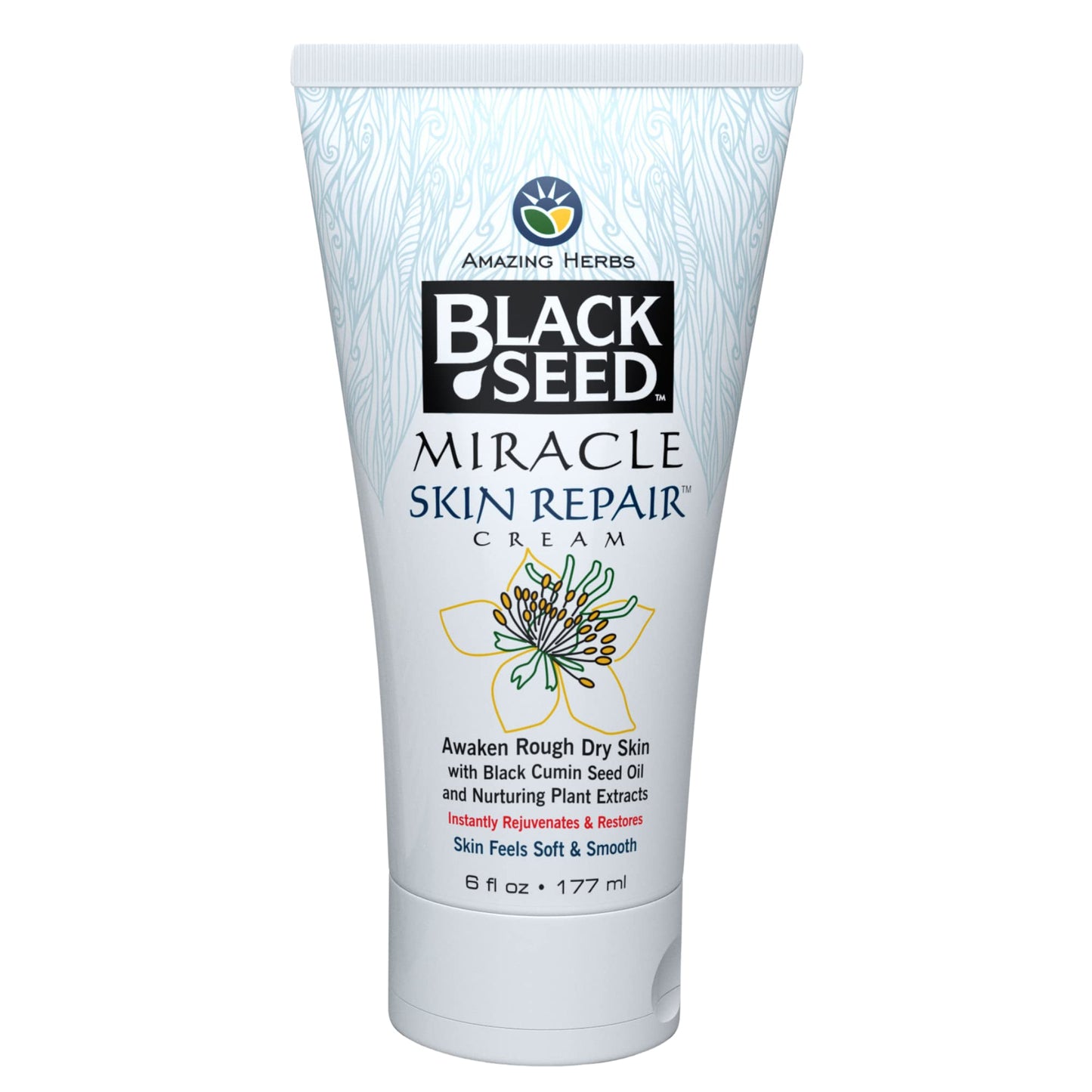 Amazing Herbs Black Seed Miracle Skin Repair Cream - Non-Allergenic Formula, Black Cumin Seed Oil, Vitamin E, and Other Essential Oils Support