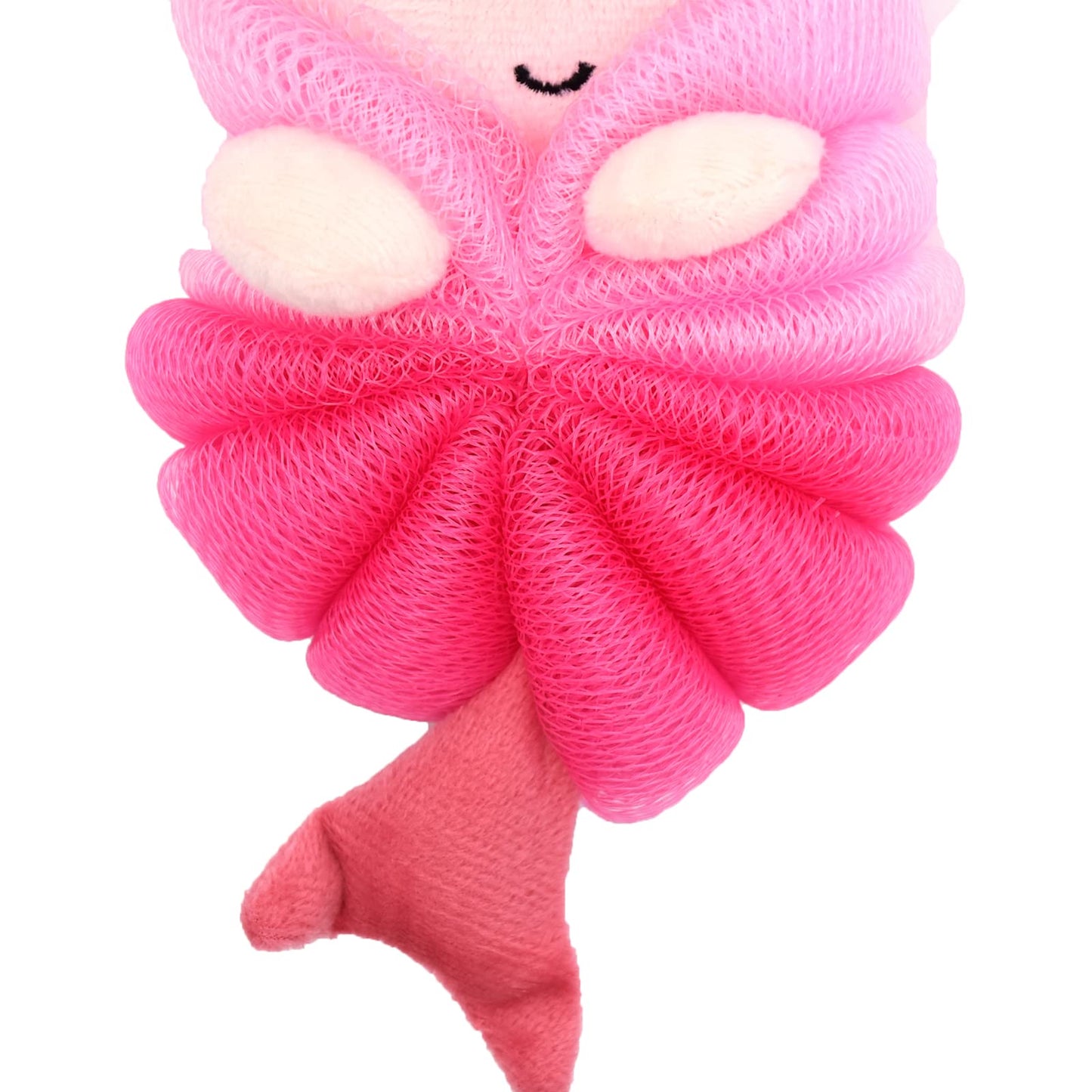 Cute Unicorn Kids Bath Loofahs Balls for Baby Girls Boys Mesh Shower Ball Pouf Exfoliating Bath Sponge Body Cleaner Bath Accessories (Pink Mermaid)