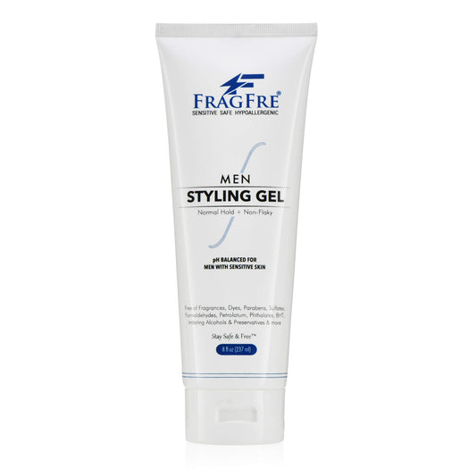 FRAGFRE Men Hair Styling Gel Fragrance Free 8 oz - pH Balanced for Men with Sensitive Skins - Not Too Firm or Too Light - Just Normal Hold for Normal Beauty & Personal Care FRAGFRE