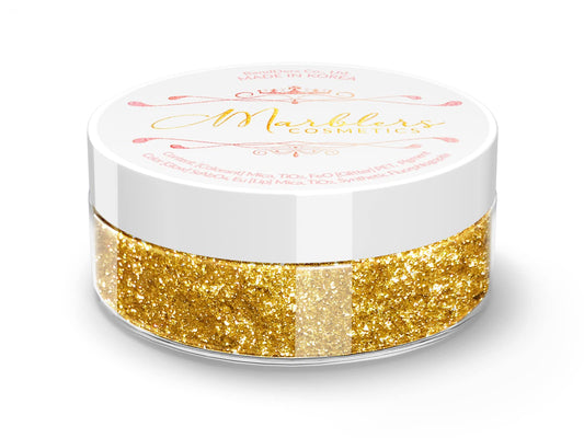 MARBLERS Chunky Natural Mica Powder [Giant Gold] 0.11oz (3g) | Highly Pigmented | Non-Toxic, Vegan, Cruelty-Free | Eyeshadow, Body Butter, Nail