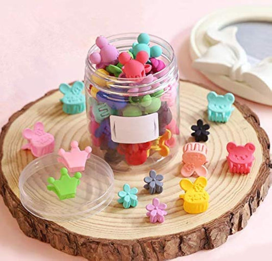 50 Piece Mini Hair Pins, Magnoloran Hair Claw Clip Snap Hair Bows Clips Hairpin Barrettes for Toddlers Baby Girls Kids Children Women Hair Accessories