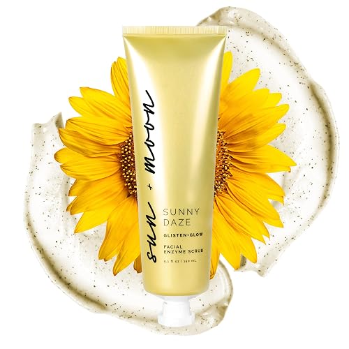 sun + moon Facial Exfoliator Papaya Enzyme Face Mask Scrub Gel Hydrating Rejuvenating Antioxidant with Pineapple and Mango, All Skin Type - 5.1 fl oz