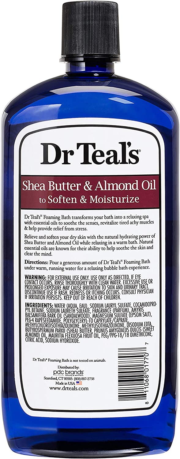 Dr Teal's Foaming Bath Combo Pack (68 fl oz Total), Moisturizing Shea Butter & Almond Oil, and Glow & Radiance with Vitamin C and Citrus Essential Beauty and Personal Care Dr Teal's