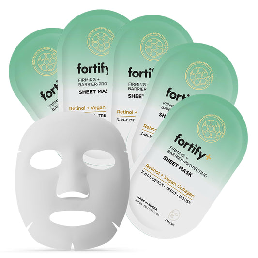 Fortify Skincare Retinol & Collagen Face Mask - 3-in-1: Detox, Treat, Boost - Hydrating, Firming, Anti-Aging - Dermatologist Tested Korean Skin Care