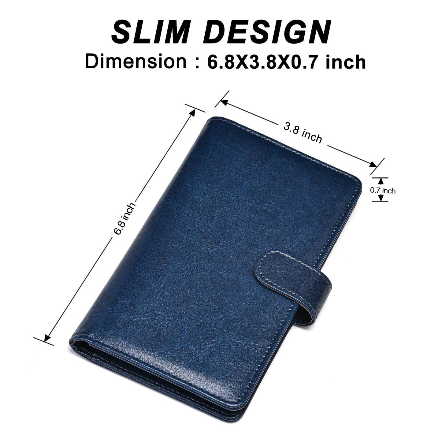 Checkbook Covers- Leather RFID Check Registers for Personal Checkbook，Women&Men Wallets with Checkbook Holder Case (Blue)