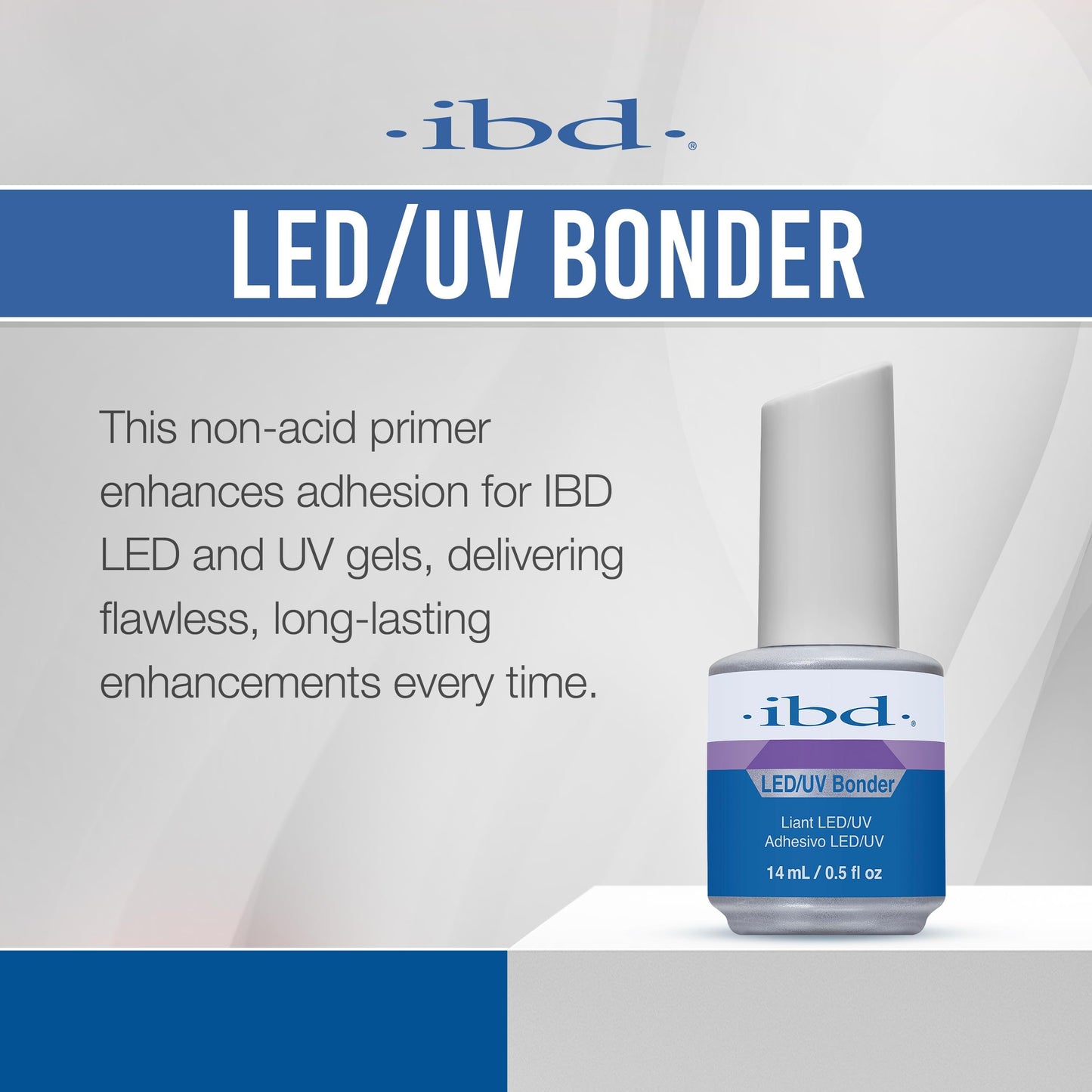IBD LED/UV Bonder - Nail Primer for Gel Polish and Acrylic Nails, Nail Bonder for Long-Lasting Adhesion, 0.5 oz