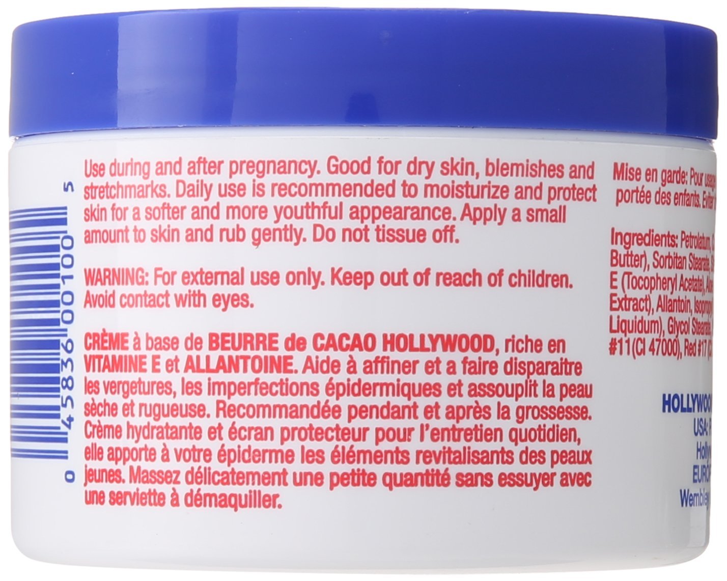 Hollywood Beauty Cocoa Butter With Vitamin- E 7.5 Ounce (221ml) (6 Pack)
