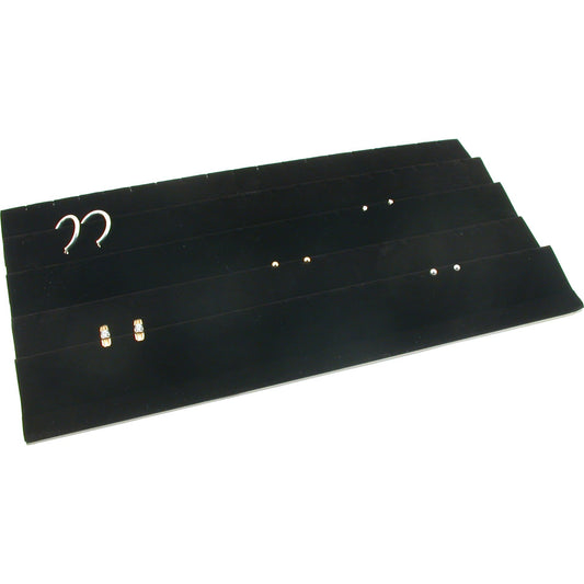FindingKing Earring Display Tray Black Velvet 45 Pair Travel Box
