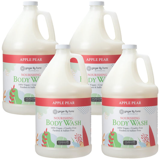 Ginger Lily Farms Botanicals Nourishing Body Wash, 100% Vegan & Cruelty-Free, Apple Pear Scent, 1 Gallon (Pack of 4) Beauty & Personal Care Ginger Lily Farms