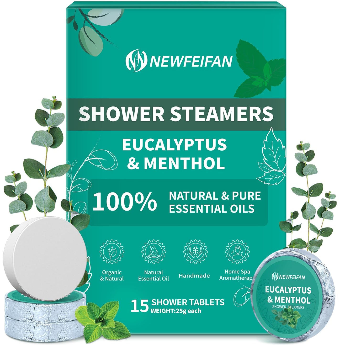 NEWFEIFAN Shower Steamers Aromatherapy, 15 Pack Eucalyptus & Menthol Beauty and Personal Care NEWFEIFAN