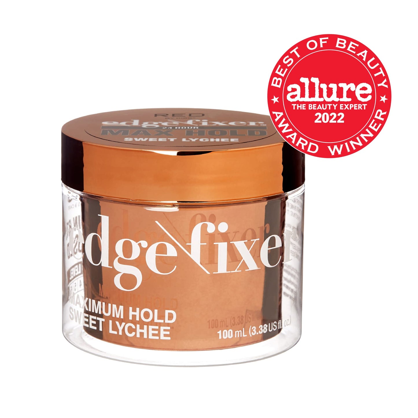 Red by Kiss Edge Fixer Hair Shine Gel, 24 Hour Max Hold, Non-Flaking, Biotin B7 Infused, Natural Styling, Professional Edge Control Wax, Perfect