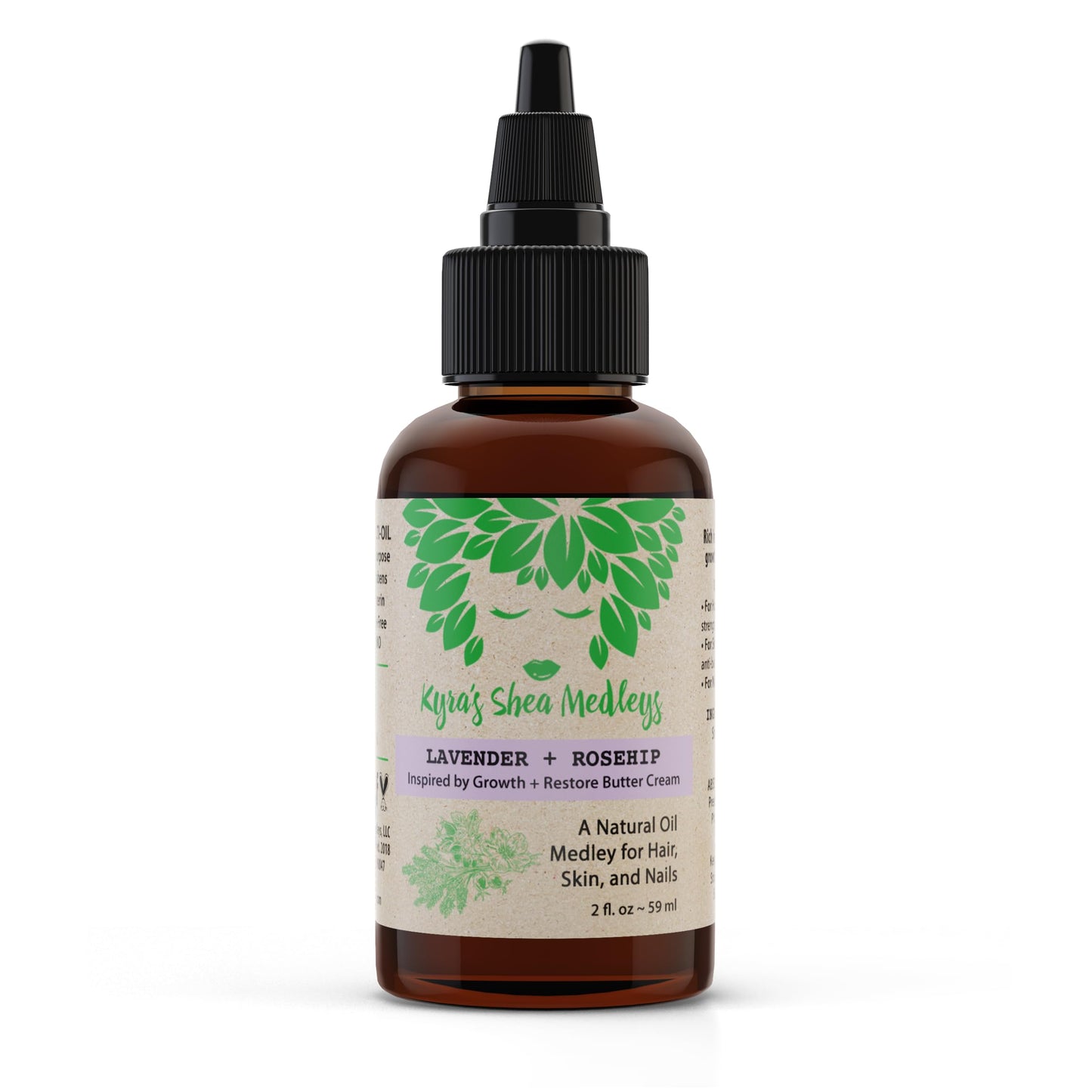 Multiuse Lavender + Rosehip Oil Medley for Face, Body, and Hair - Natural Rosehip Oil, Lavender Essential Oil, and Vitamin E - Seals in Moisture