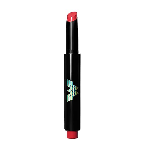 Revlon x WW84 Wonder Woman Kiss Melting Shine Lipstick, Moisturizing Non-Sticky Lipcolor with Coconut Oil and Shea Butter, in Red, 001 Courageous