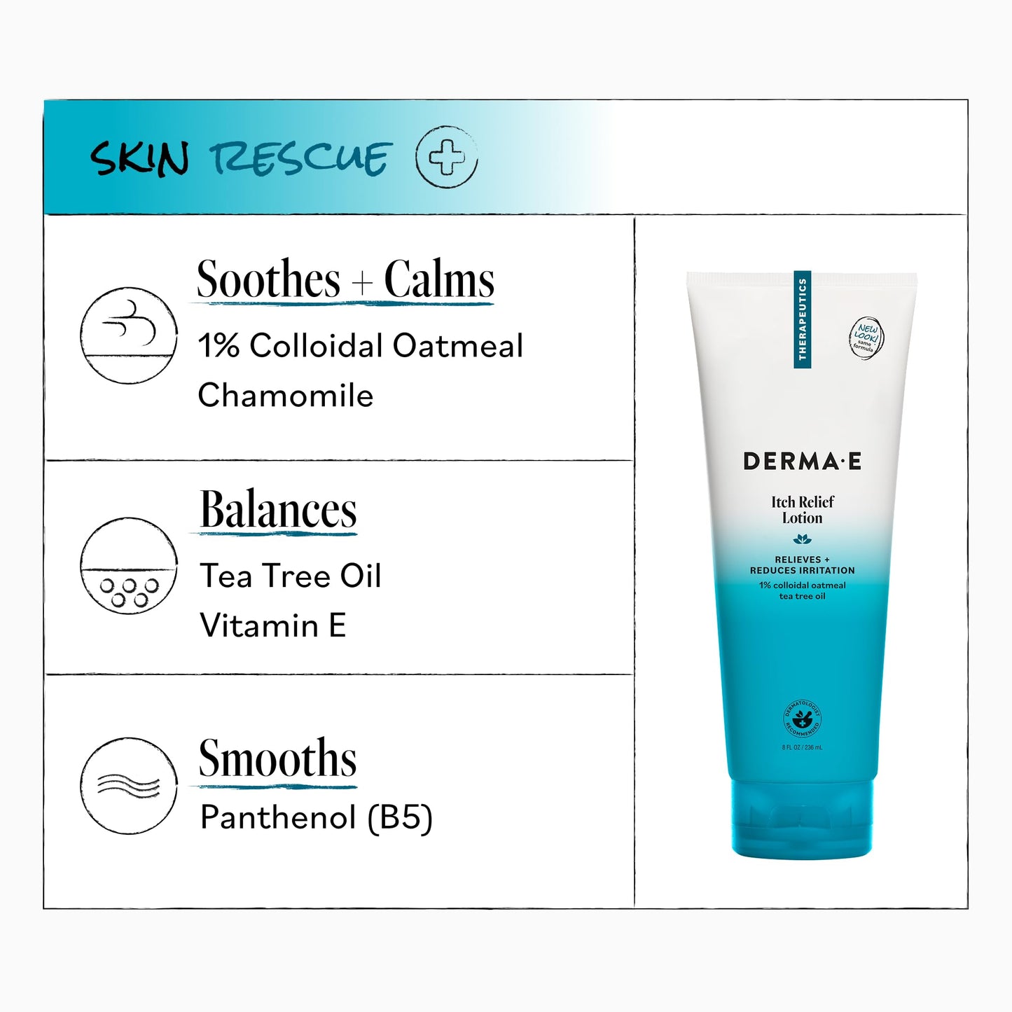Derma E Itch Relief Lotion - Anti-Itch for Dry Skin - Soothing Itchy Skin Cream - Lightweight Body Lotion Calms and Moisturizes, 8 oz