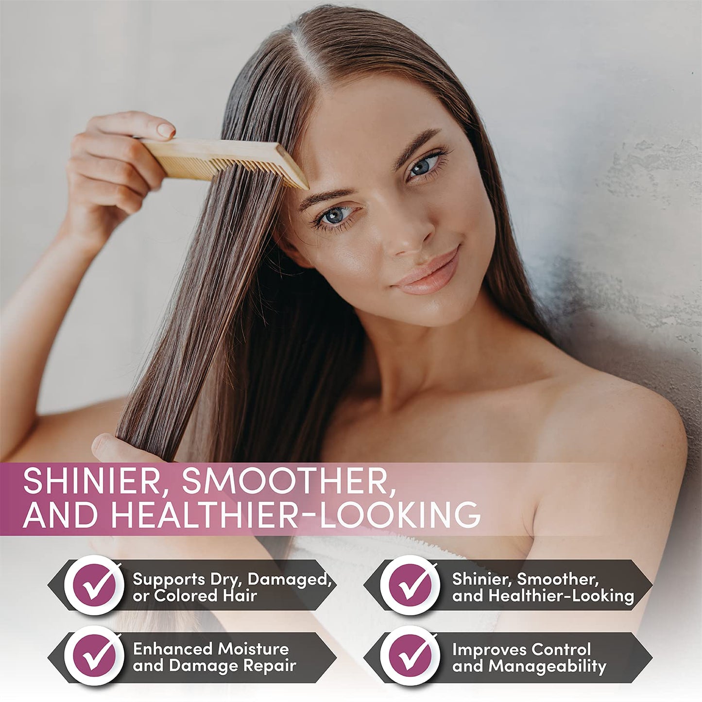 Agi Max Brazilian Natural Keratin Hair Treatment Kit for Straightening Curls and Frizz, Reducing Dry Damage, Nourish and Hydrate Root to Tip, Support