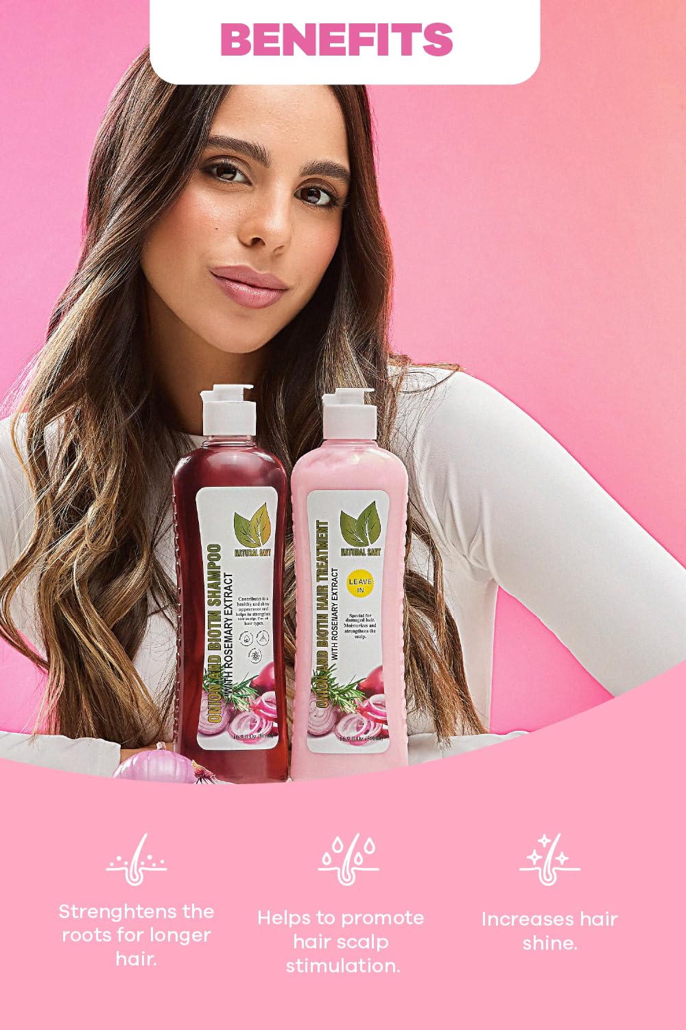 Natural Sant Onion & Rosemary Shampoo & Leave-In Treatment Set with Biotin Beauty and Personal Care Natural sant