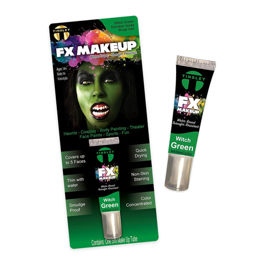 Tinsley Transfers FX Makeup - Face and Body Paint - Water-Based Cream - 7g / 0.24 oz Tube (Green)