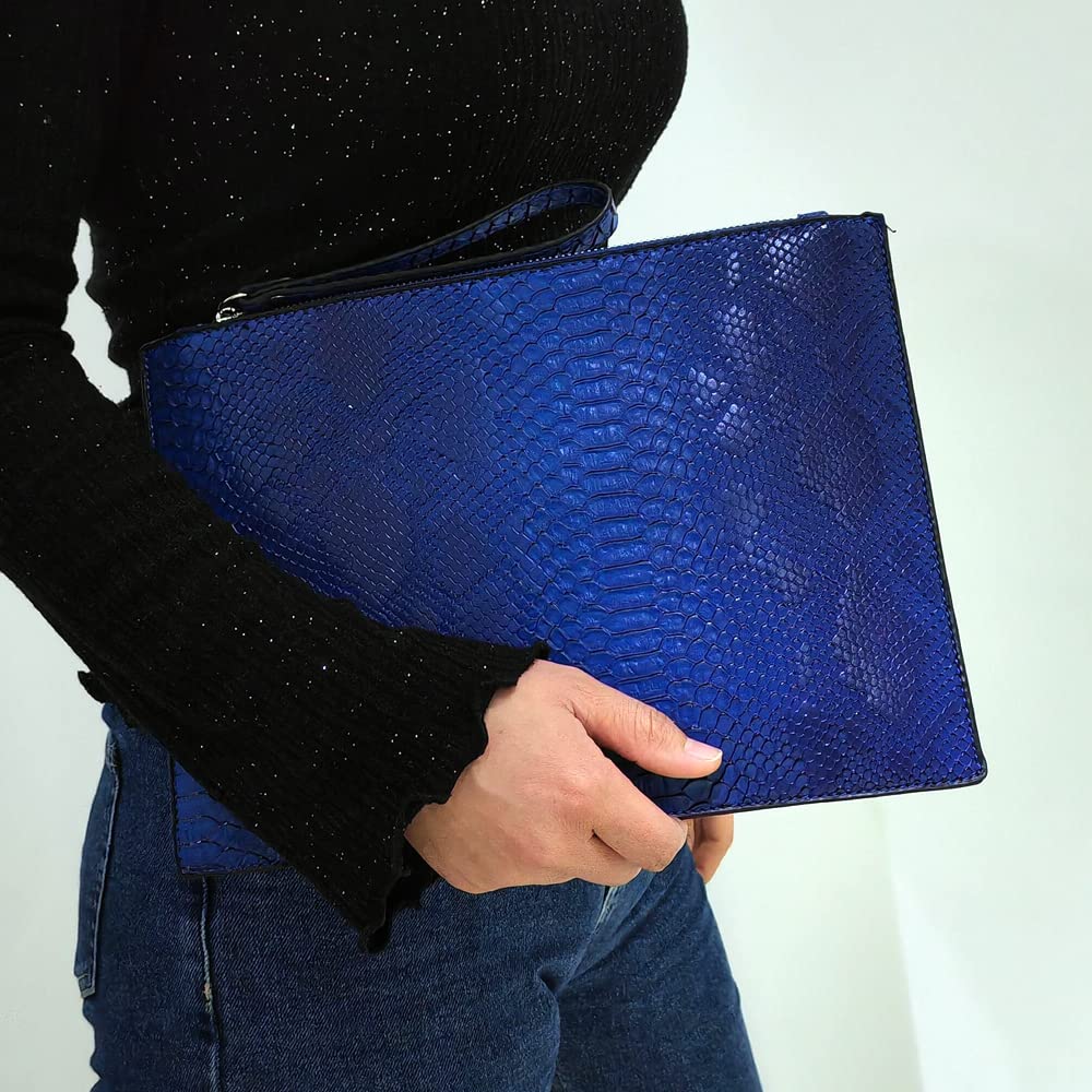 NIGEDU Women Clutches Fashion Snakeskin PU Leather Party Envelope Purse Bag