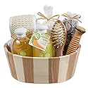 Wooden Massage & Reflexology Kit for Women at-Home Spa Kit for All-Over Body Relaxation & Rejuvenation with Fresh Cucumber Melon Aromatherapy Bath