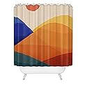 Society6 Shower Curtain - Bathroom Decor by Modern Tropical - Extra Long Fabric Shower Curtains for Bathroom, 71" x 74", Meditative Mountains