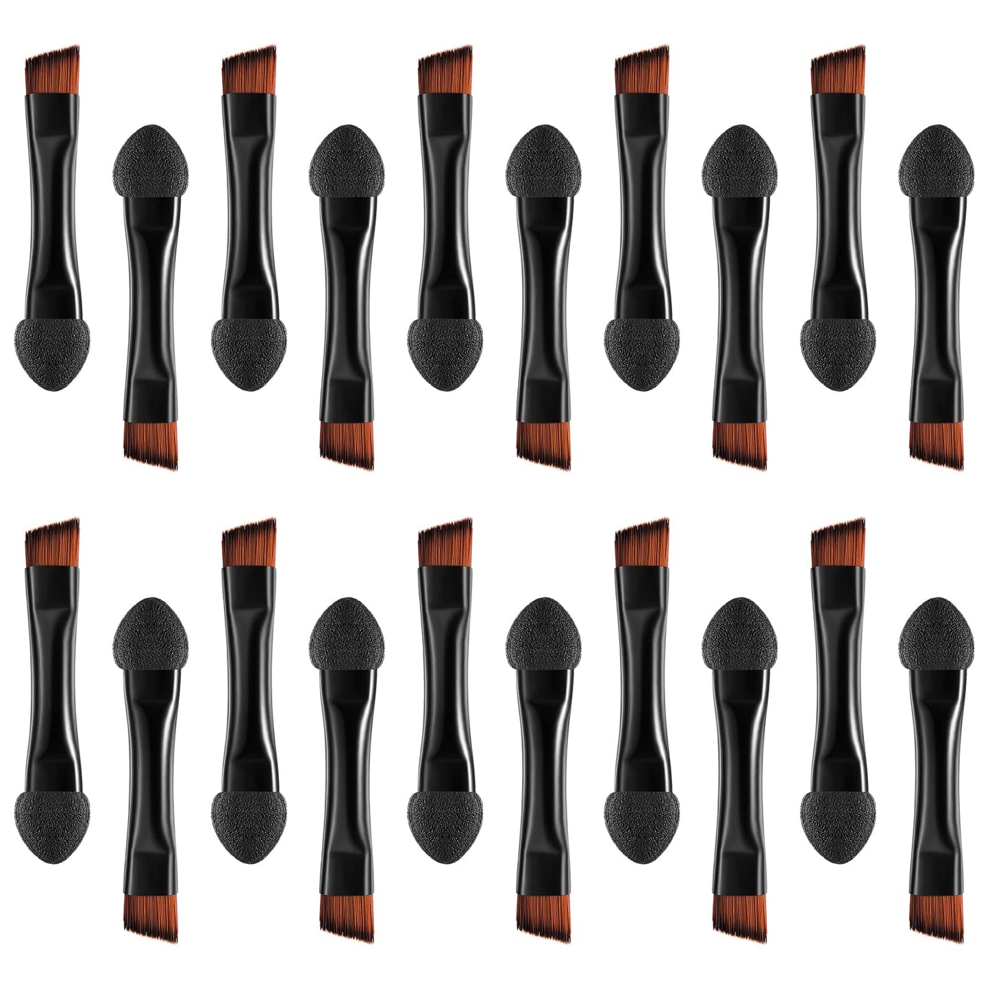 Lurrose Double Sided Eye Shadow Sponge Applicator Eye Brow Make Up Brush Portable Makeup Tool 20pcs (Black)