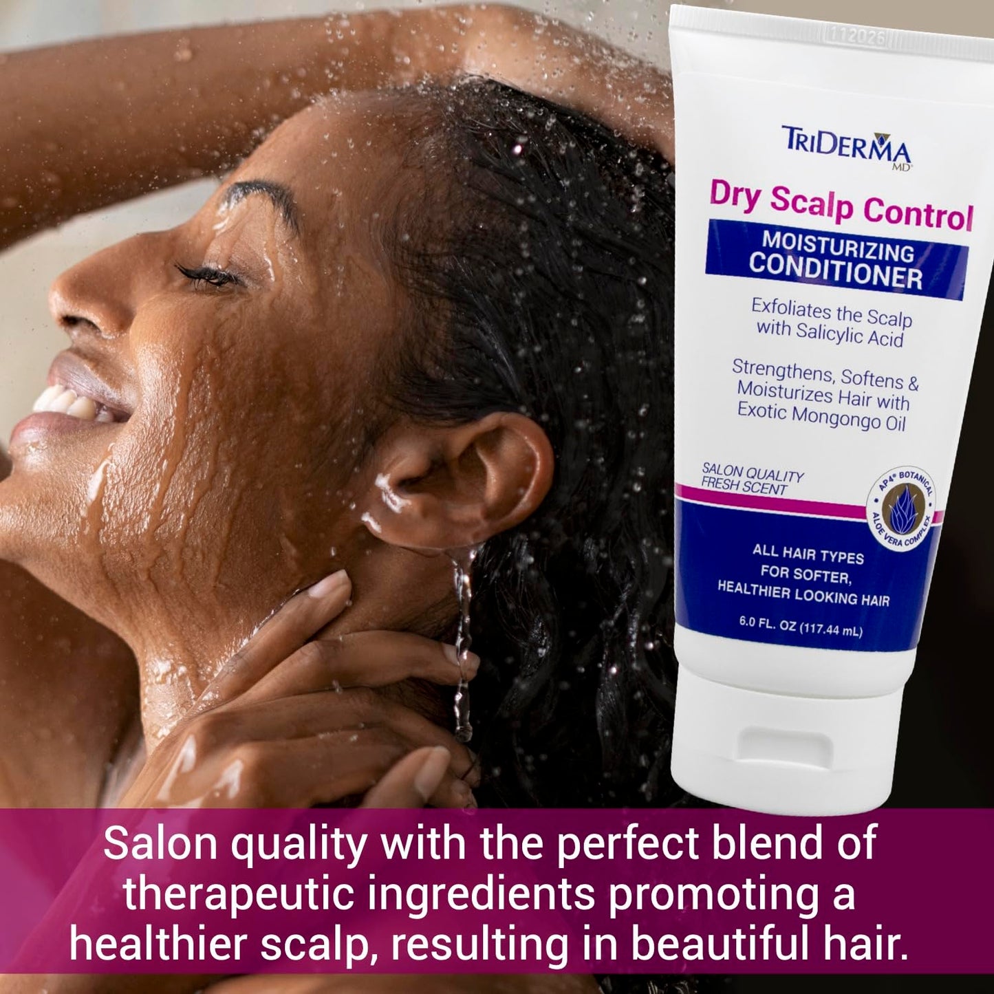 TriDerma Psoriasis Control Scalp Exfoliator Shampoo 8.3 oz & Dry Scalp Moisturizing Hair Conditioner 6.0 oz, Salon Quality Dry Scalp Treatment Hair