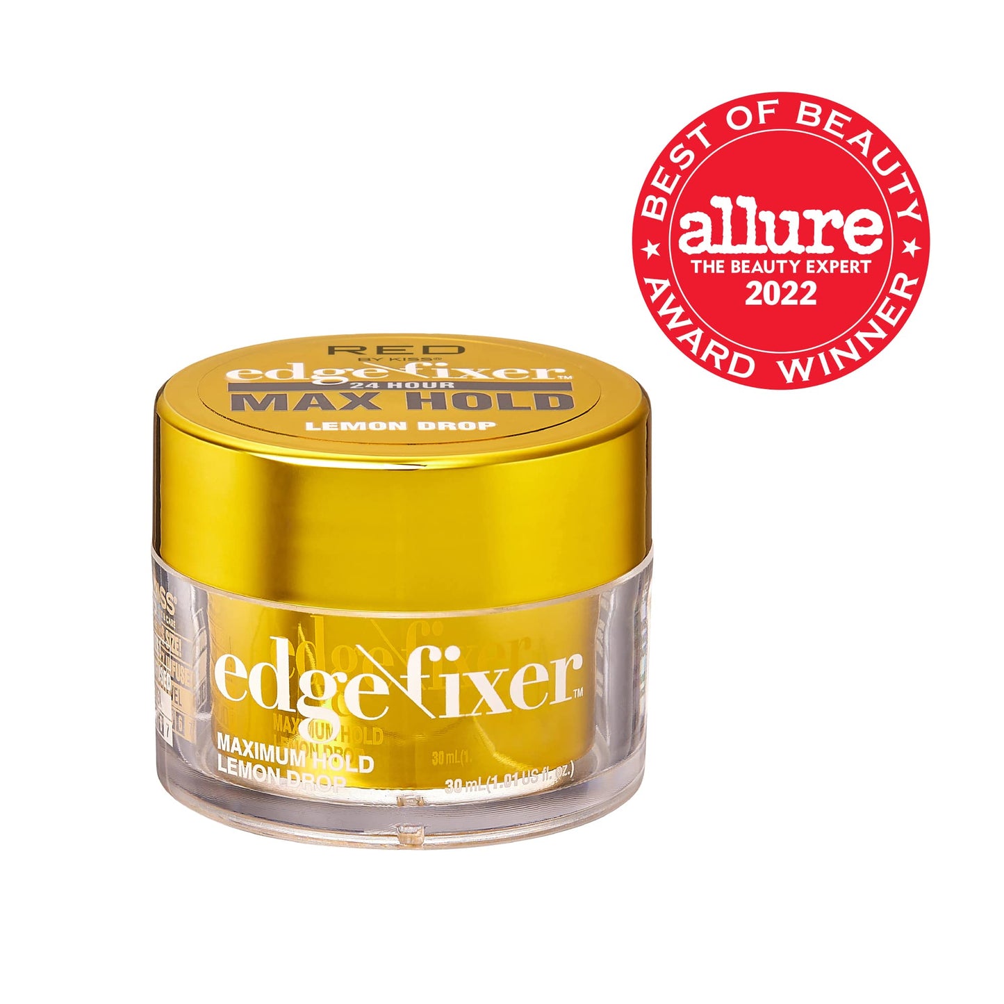 Red by Kiss Edge Fixer 24 Hour Maximum Hold Edge Wax No Flaking Biotin B7 Infused Hair Gel 1.01 fl.oz