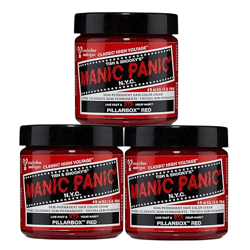 MANIC PANIC Classic Pillarbox Red Semi Permanent Hair Color - True Red Hair Dye for Women & Men That Lasts 4-6 Weeks - Vegan, Ammonia & Cruelty-Free
