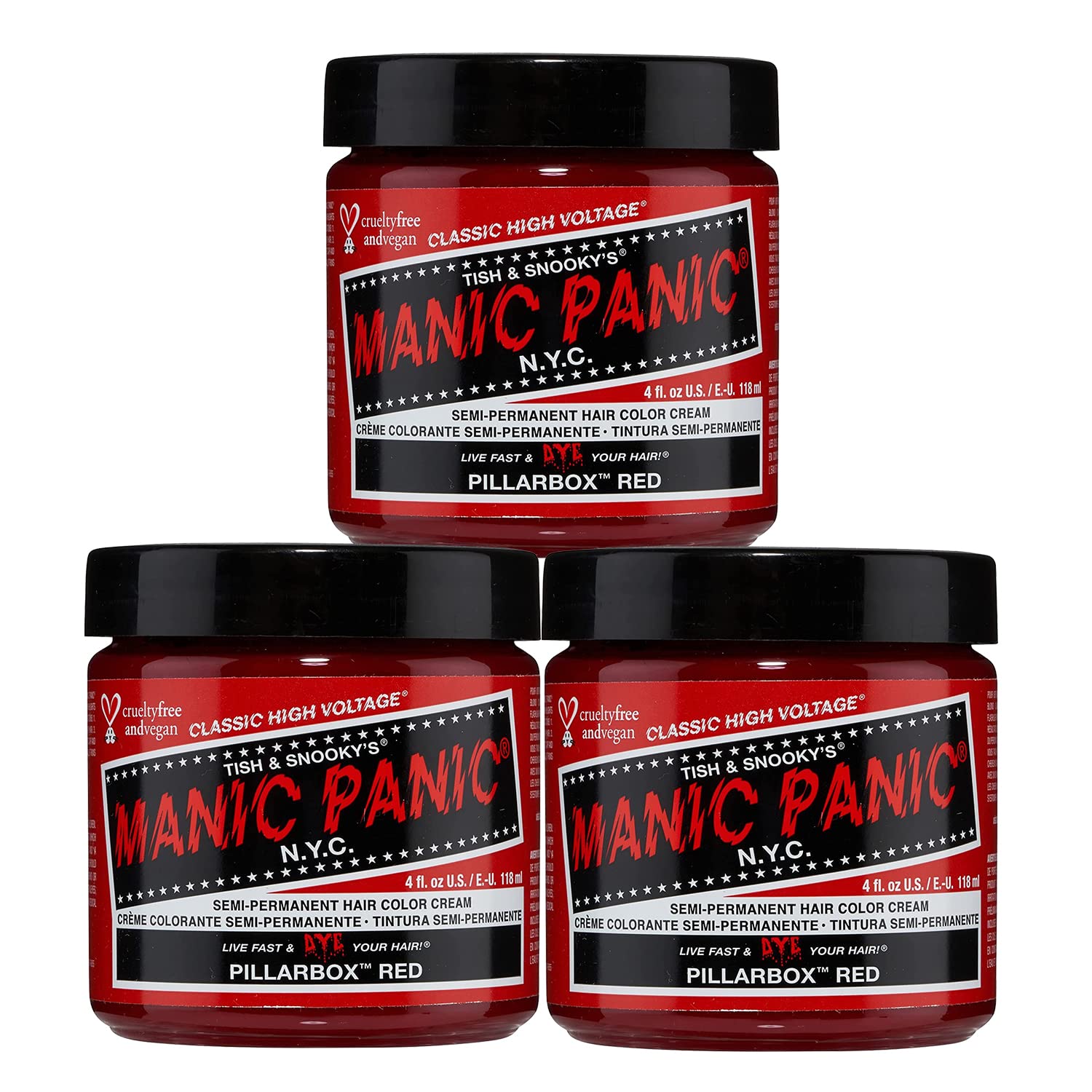 MANIC PANIC Classic Pillarbox Red Semi Permanent Hair Color - True Red ...