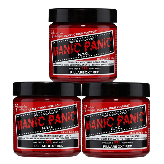 MANIC PANIC Classic Pillarbox Red Semi Permanent Hair Color - True Red Hair Dye for Women & Men That Lasts 4-6 Weeks - Vegan, Ammonia & Cruelty-Free