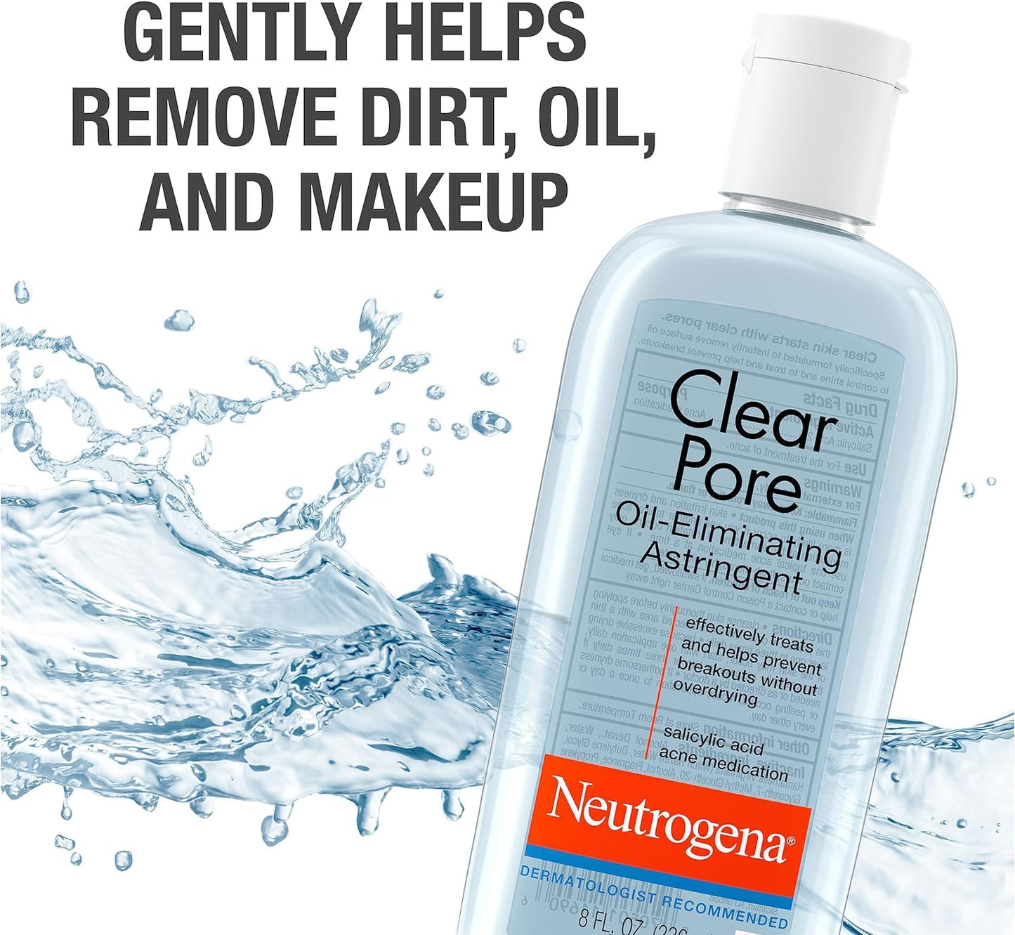 Neutrogena Clear Pore Oil-Eliminating Astringent 8 oz (Pack of 3)