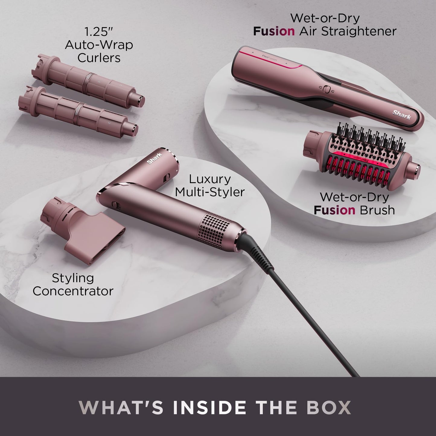 Shark FlexFusion Hair Straightener & Powerful Hair Dryer with Fusion Hair Brush, Ceramic Air Styler with Auto-Wrap Curlers & Concentrator, Ceramic Beauty and Personal Care Shark