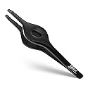 BRV MEN Wide Grip Slant Tweezers | Hand-Filed Slanted Tips for Ultra-Precision | Tweezers for Eyebrows & Nose/Ear/Facial Hair | Professional Tweezers