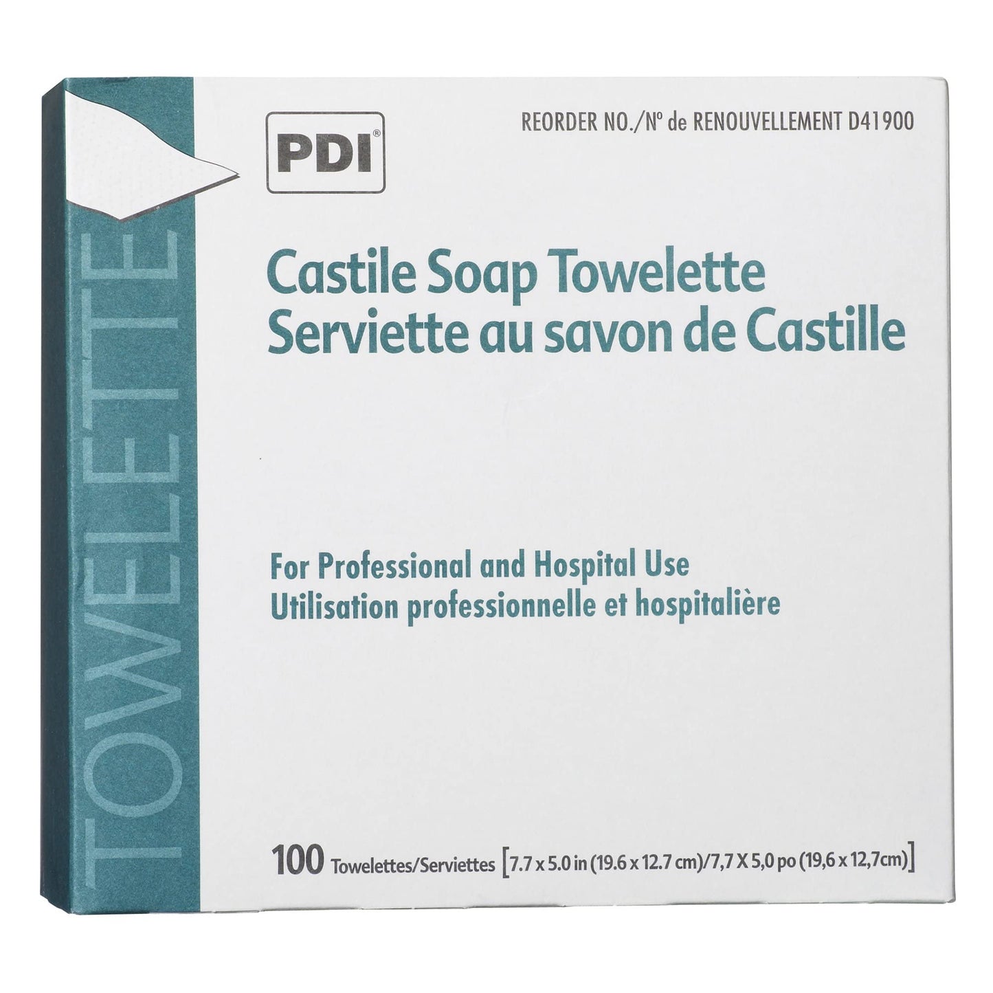 PDI Healthcare D41900 Castile Soap Wipe with Coconut Oil, Premoistened Facial Cleansing Towelette for Travel, 5 in x 7.7 in Size, Pack of 1000