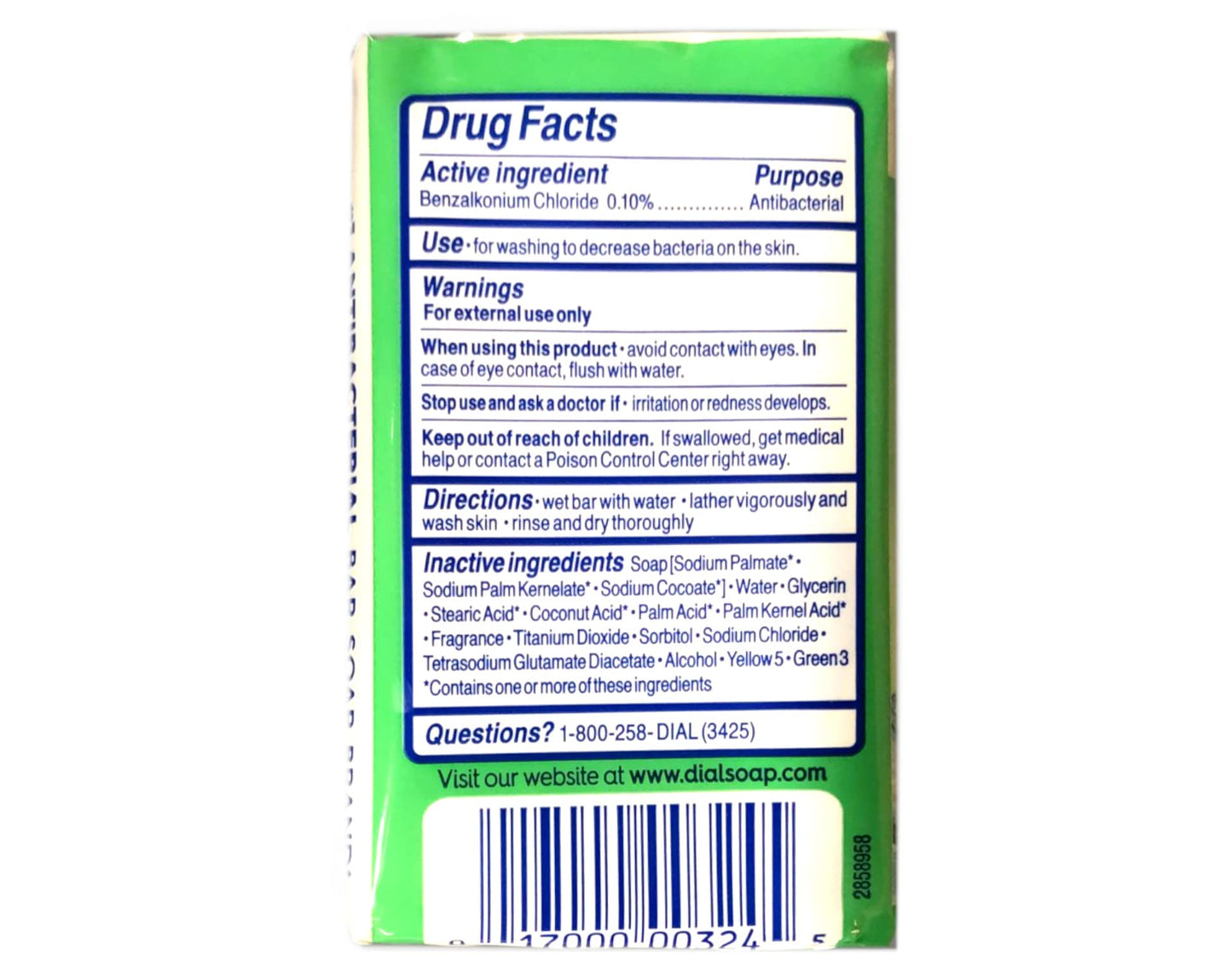 Dial Mountain Fresh Antibacterial Deodorant Bar Soap 3, 4 oz Soap Bars (Packs of 6)