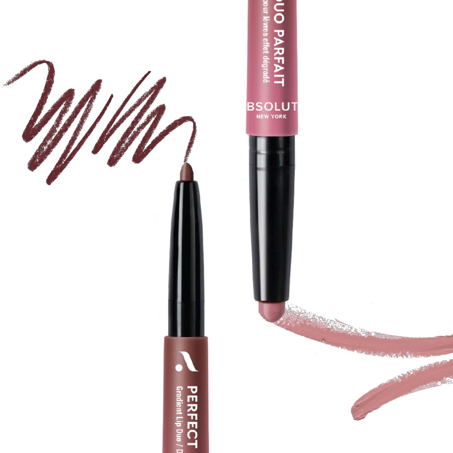 Absolute New York ALD04 Perfect Pair Lip Duo, Fuller and Poutier Lips, Deeper Shade For Lip Contouring, Satin Lipstick and Lip Liner
